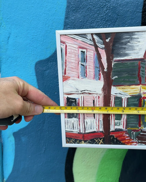 Colorful Residential Homes Painting, 8x10"