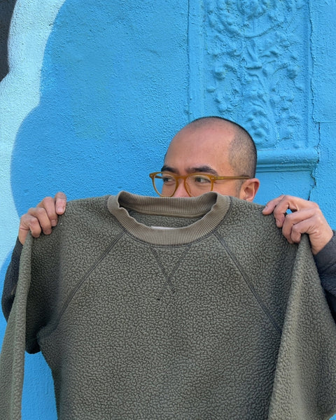 Everlane ReNew Fleece Teddy Oversized Crew Neck Sweater, Size M