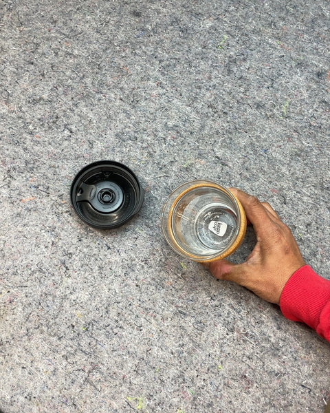 Glass Coffee Cup with Cork Band