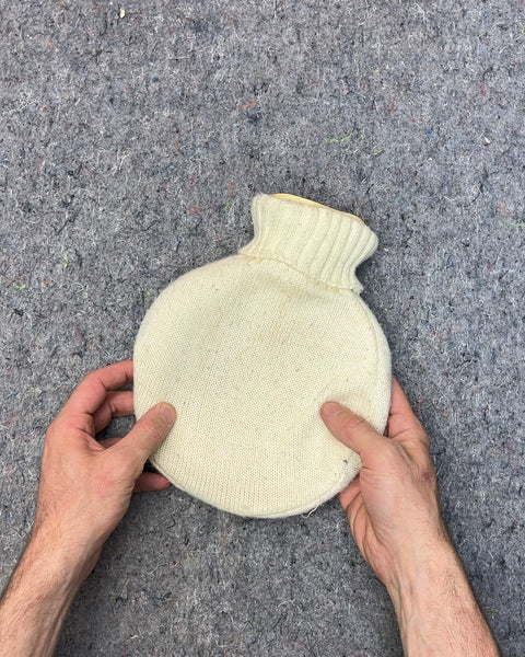 Knitted Hot Water Bottle with Cat Design