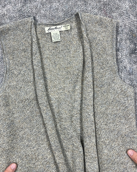 Eddie Bauer Gray Knit Cardigan Vest, Size Petite S