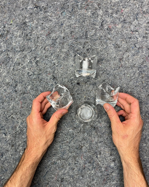 Set of 4 Clear Glass Votive Candle Holders