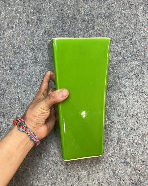 Beautiful Green Ceramic Vase, H10"