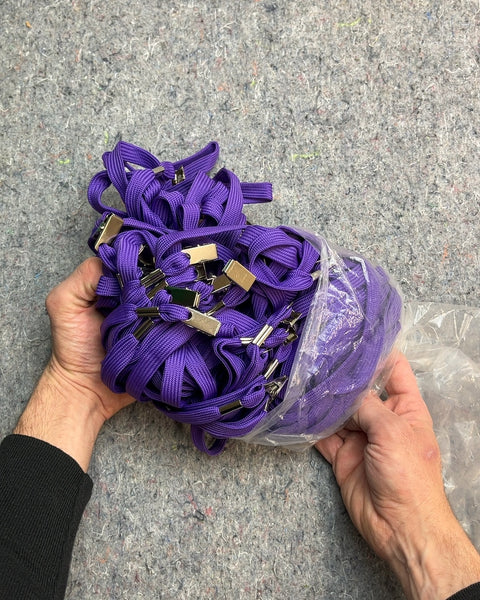 Bundle of Purple Lanyards with Metal Clips