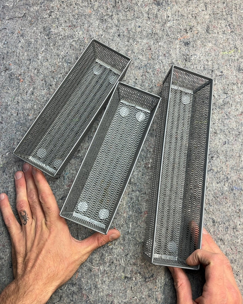 Set of Three Metal Mesh Storage Bins