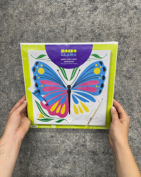 Mondo Llama Butterfly Paint-Your-Own Canvas Kit
