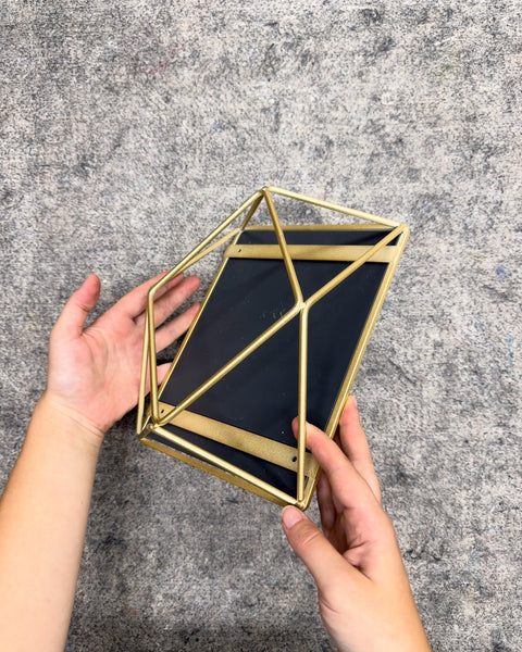 Umbra Prisma Geometric Brass Mirror, 7 x 9 in