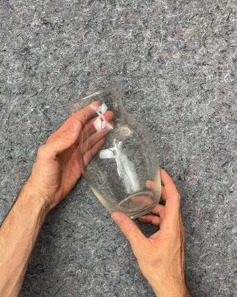 Another Clear Glass But Thinner Glass Flower Vase, H8"