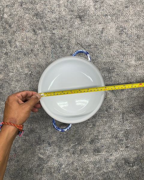 Sexy Blue Swirl Marble Enamelware Stock Pot with Lid