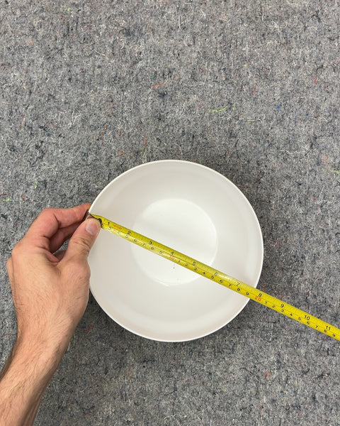 Yellow and White Plastic Mixing Bowl, 8"