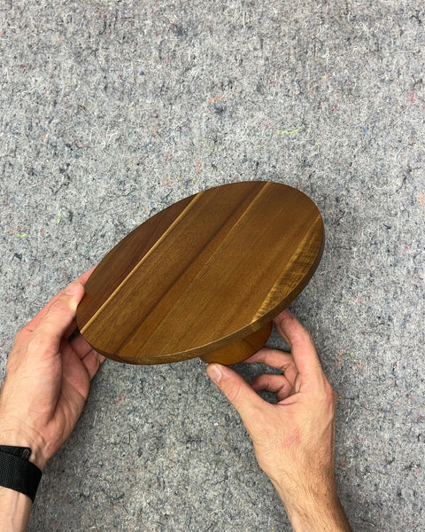 Pretty Wooden Cake Stand, W9"