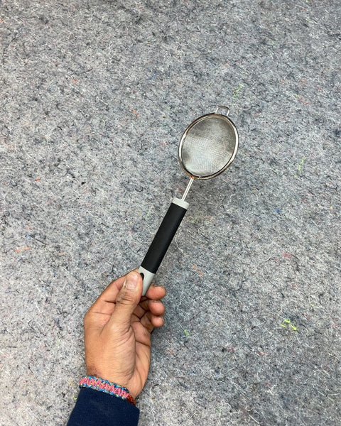 Small Mesh Strainer with Black Handle