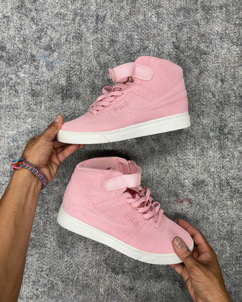 FILA Pink Suede High Top Sneakers, Size US 8 or EU 39