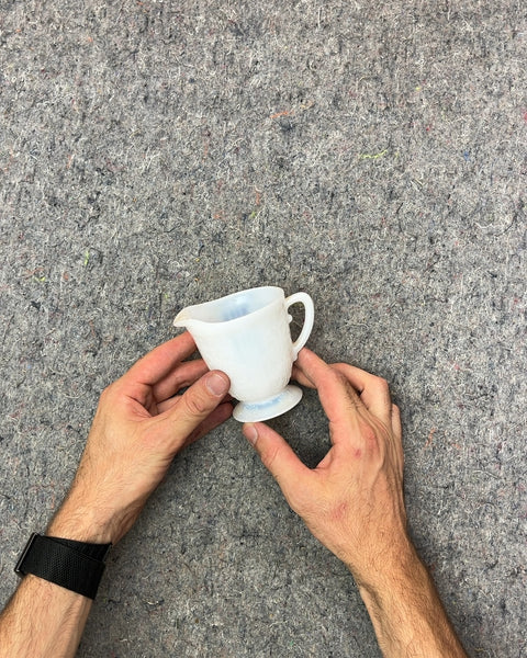Pretty White Milk Glass Creamer Pitcher
