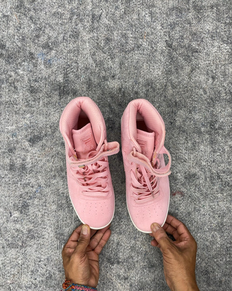 FILA Pink Suede High Top Sneakers, Size US 8 or EU 39