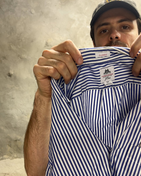 J.Crew Thomas Mason Classic Striped Button-Down Shirt With A Mouse In The Pocket, Size XS