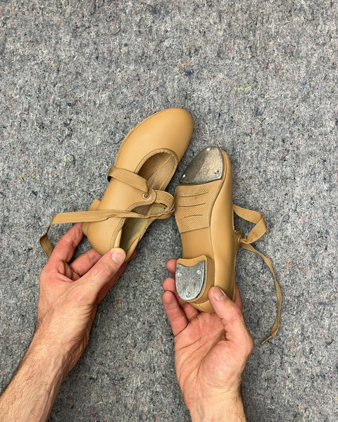 Tan Tap Dance Shoes, Size US C 13.5