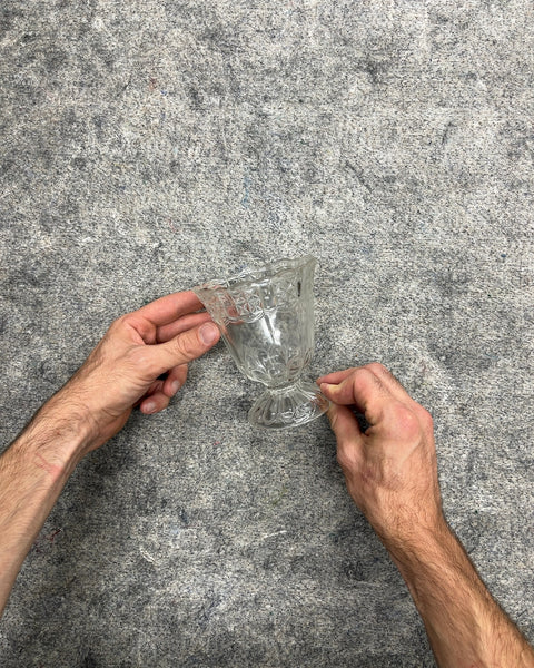 Vintage Clear Pressed Glass Footed Dish