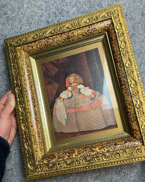 Framed Portrait of Infanta Margarita Teresa, 13x15"
