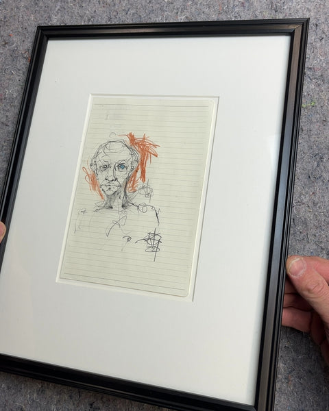 Framed Sketch of a Face By An Artist You Might Know, 12x15"