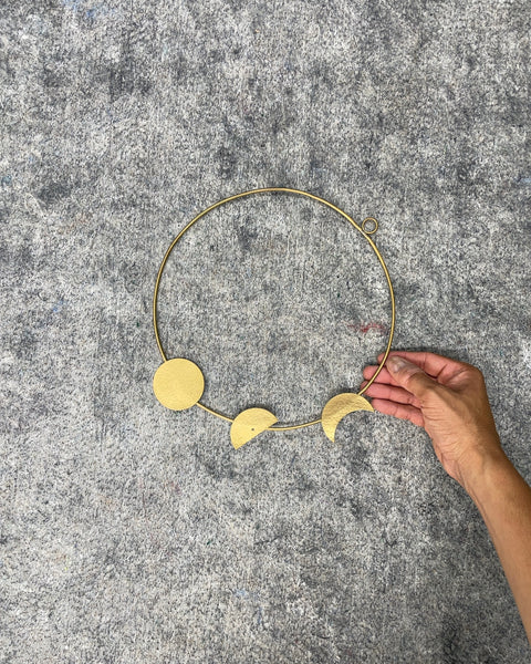 Brass Moon Phase Hoop Wall Hanging