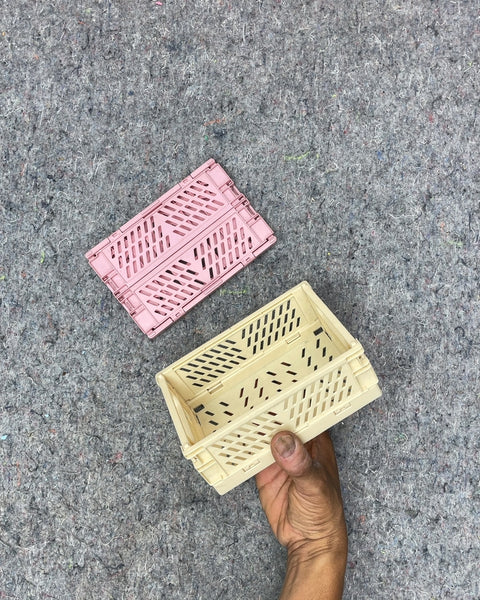 Mini Foldable Storage Crates, 6x4x2.5"
