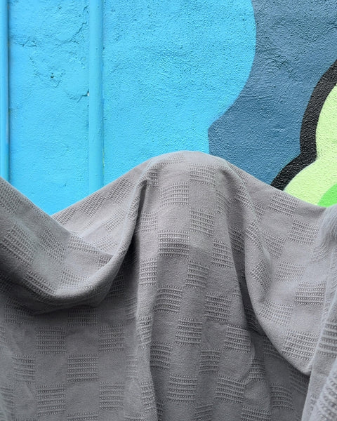Gray Textured Throw Blanket Perfect For A Biiig Picnic, 80x80"