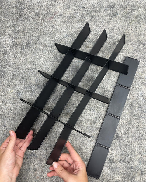 Black Plastic Adjustable Interlocking Drawer Dividers Set