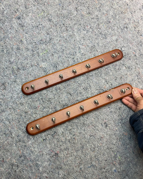 Wooden Key Holders with Metal Hooks