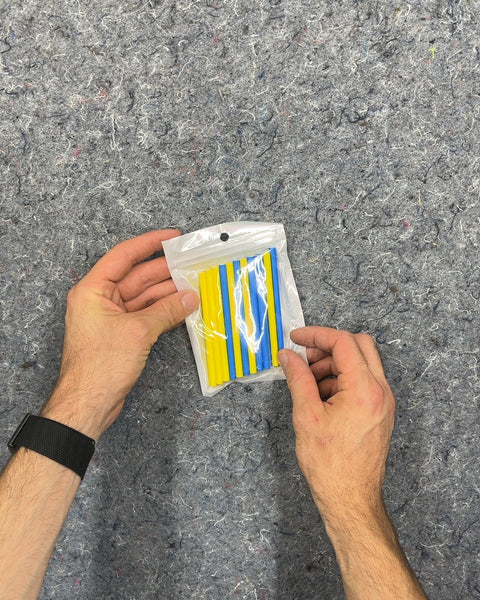 Blue and Yellow Short Paper Drinking Straws