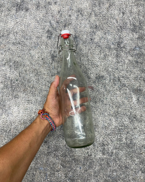 Clear Swing Top Glass Bottle
