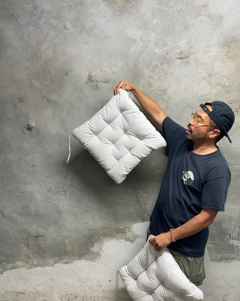 Square Tufted Seat Cushions, 17x17"