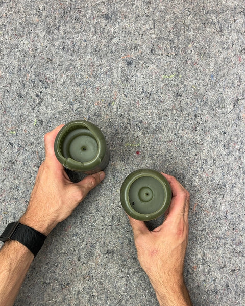 Two Green Pillar Candles