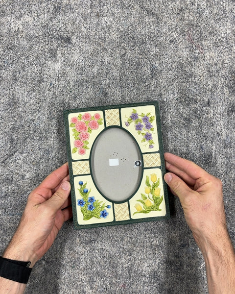 Precious Floral Oval Embossed Picture Frame, 7x8.5"