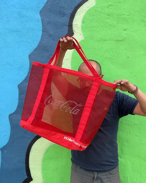 Faded Coca-Cola Mesh Beach Bag