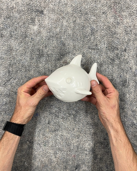 White Ceramic Shark Piggy Bank