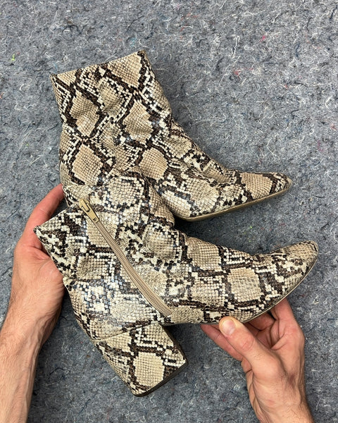 Urban Outfitters Snake Print Ankle Boots, Size US 10W or EU 41