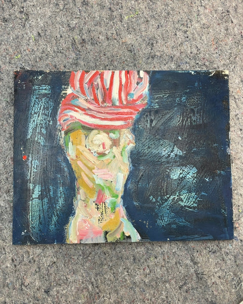 Shirt Off Abstract Painting, 11x14"