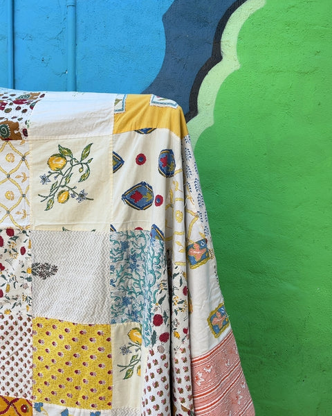 Very Pretty Patchwork Floral Quilted Blanket, 80x100"