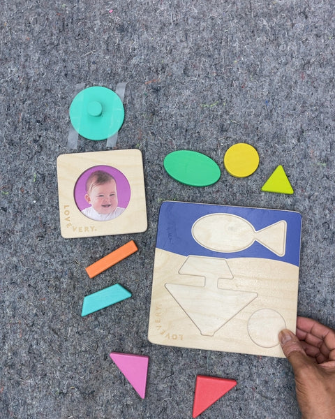 Lovevery Wooden Shape Sorter Puzzle & Buddy