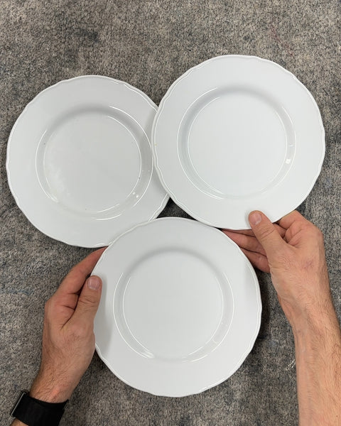 Set of 3 IKEA White Dessert Plates