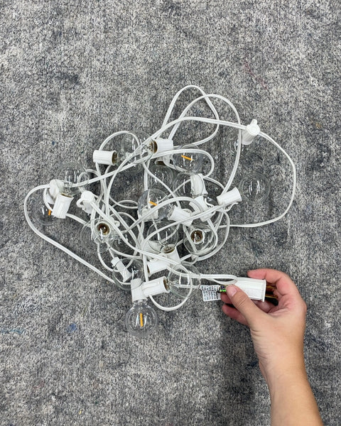 White String Lights with Clear Bulbs (Only One Bulb Out)
