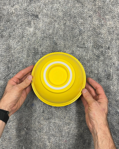 Yellow and White Serving Bowl, 8"