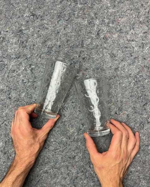 Clear Textured Drinking Glasses