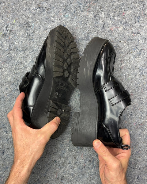 Zodiac Black Buckle Platform Loafers, Size US 8.5W