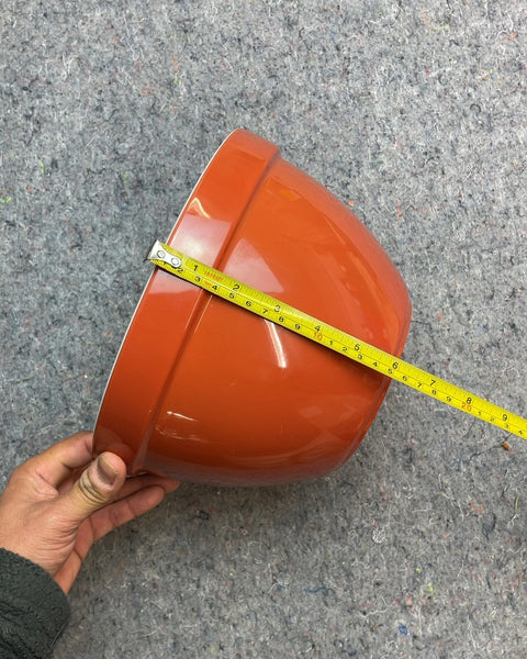 Burnt Orange Plastic Mixing Bowl, 9.5"D