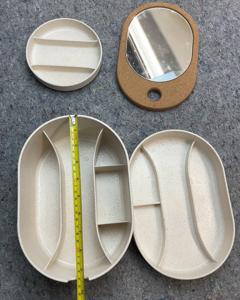 Oval Storage Box with Mirrored Lid