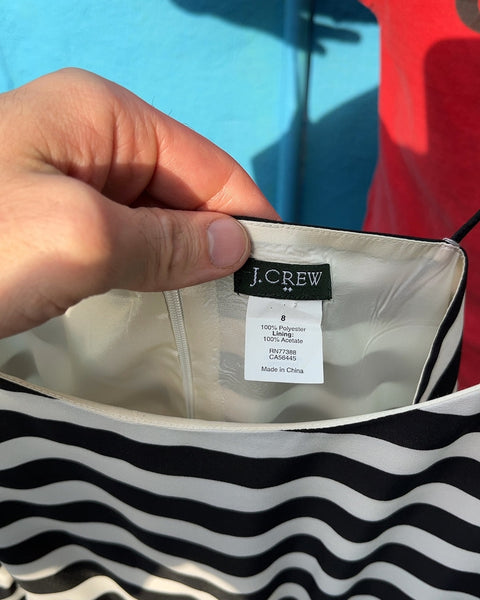 J.Crew Black and White Striped Dress, Size 8