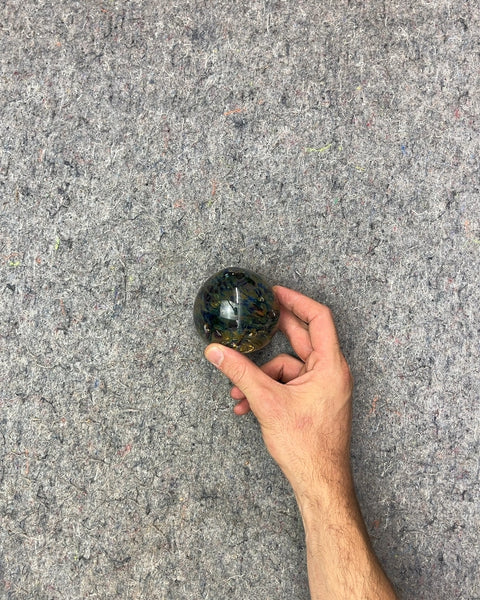Glass Paperweight with Swirl Design
