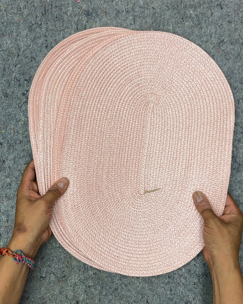 4 More Oval Woven Placemats, 17x12"